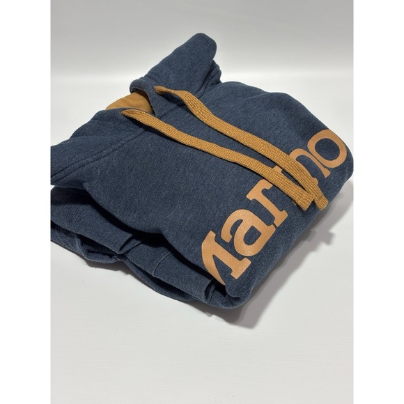 Marmot Mens Large Fleece Lined Pullover Logo on Front Blue Hoodie Sweatshirt - Picture 10 of 10
